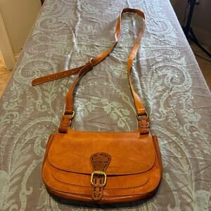 Noonday Collection Leather Crossbody Tan Saddle Brown Artisan Ethical Handbag